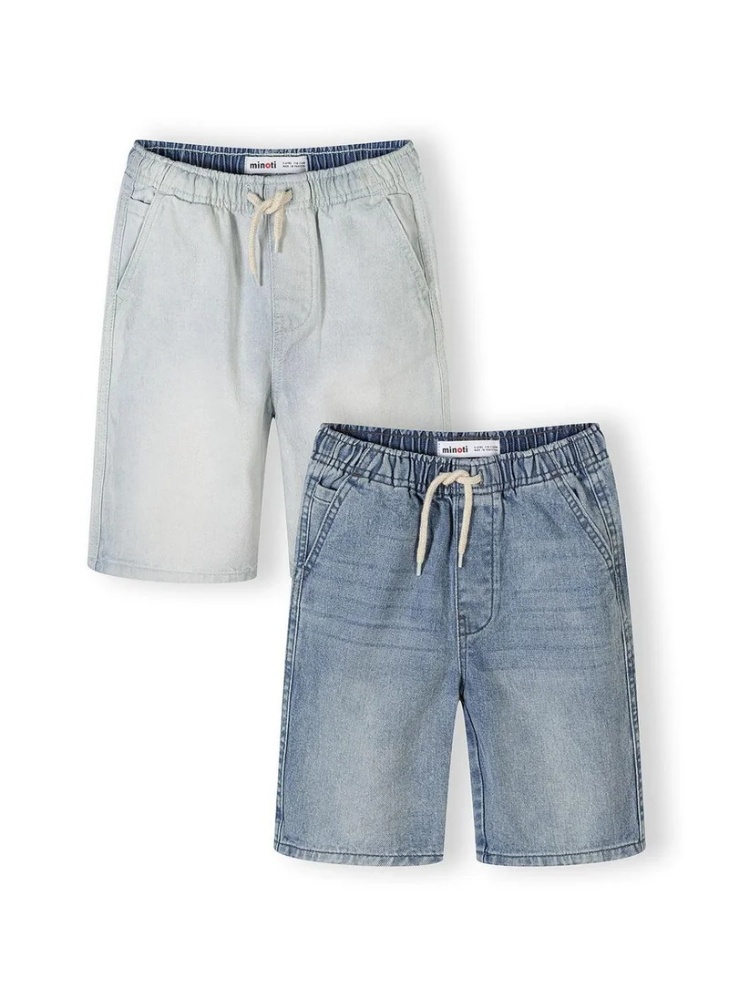 MINOTI Boys 2-pack pull on denim shorts light and classic blue